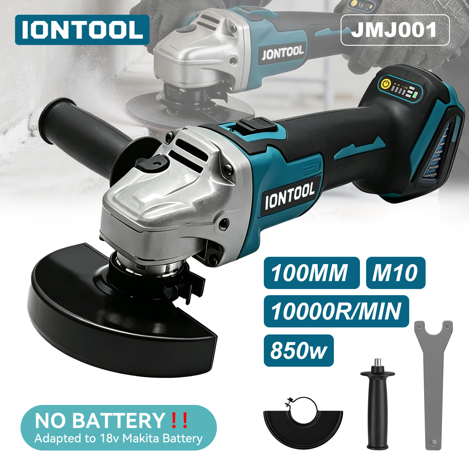 Tools For Fabrication Workshop - Amoladora Angular Inalámbrica IONTOOL 850W 100mm,